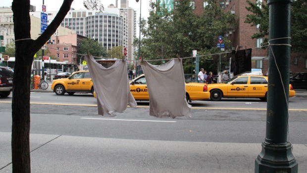 “Commit An Act of Domestic Terrorism” by Lois Weaver & Lori E. Seid sits on 14th Street between Avenue A and 1st Avenue.